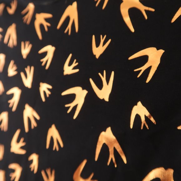 McQ Alexander McQueen Metallic Swallow Print Dress - Picture 8 of 13